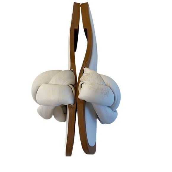 Loft White Leather Padded & Braided Slides in Size 6.5 - Picture 5 of 7